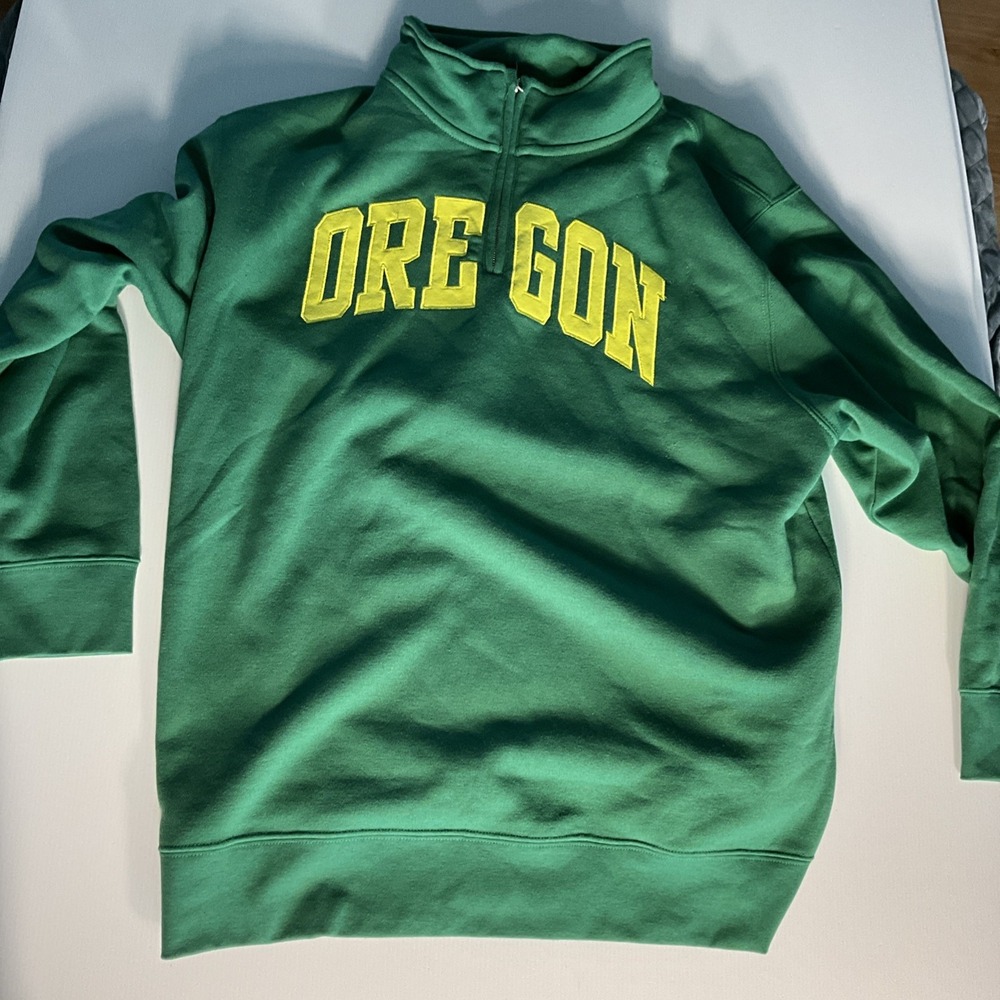 ZooZatz Oregon Ducks Quarter Zip Sweatshirt Green NCAA NWT Mens XXL